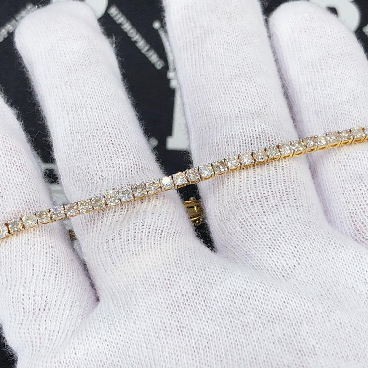 7.50 Carat Diamond Tennis Bracelet 10K Yellow Gold HipHopBling
