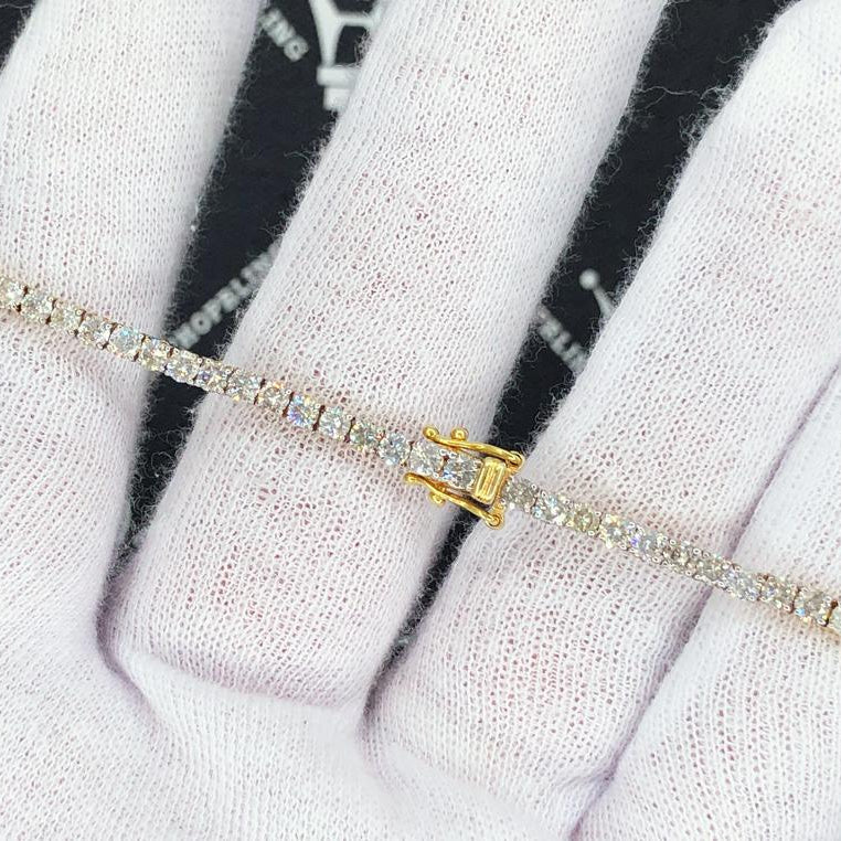 7.50 Carat Diamond Tennis Bracelet 10K Yellow Gold HipHopBling