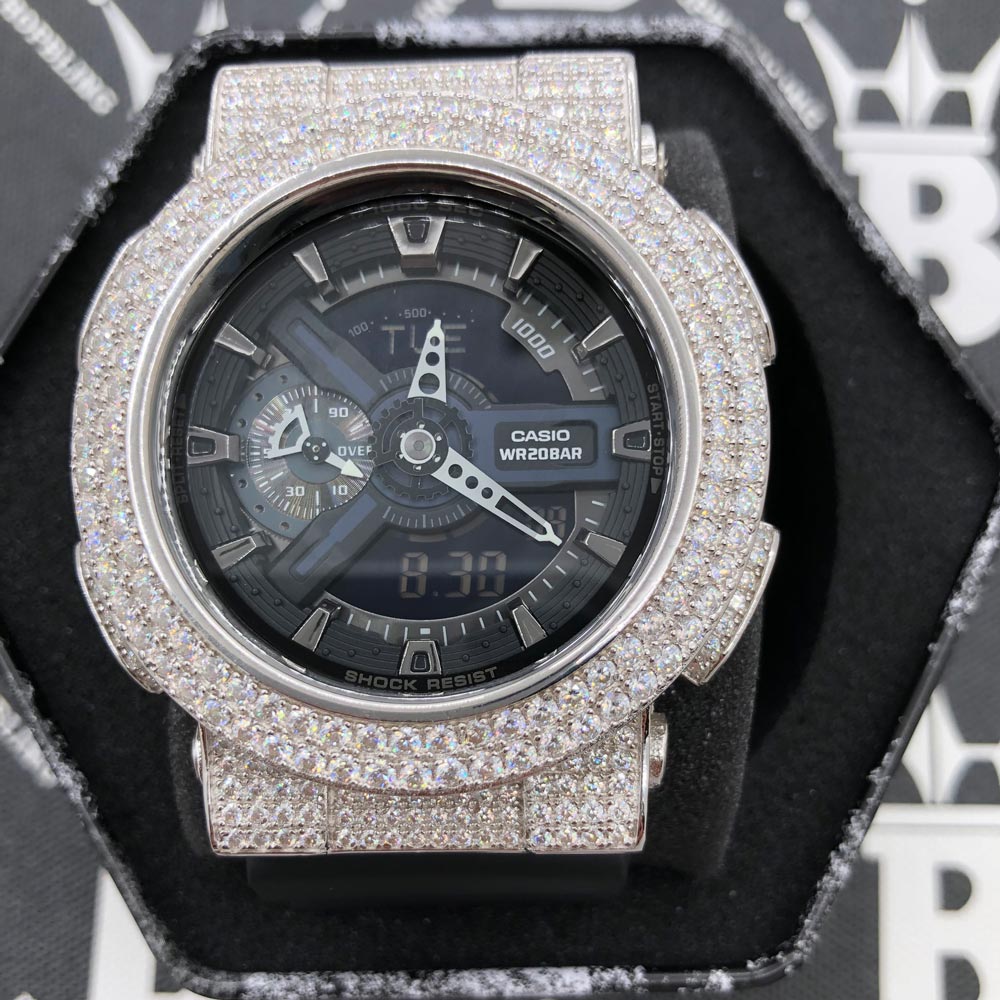 8.00 Carat Moissanite VVS Iced Out G Shock GA110 Custom Watch HipHopBling