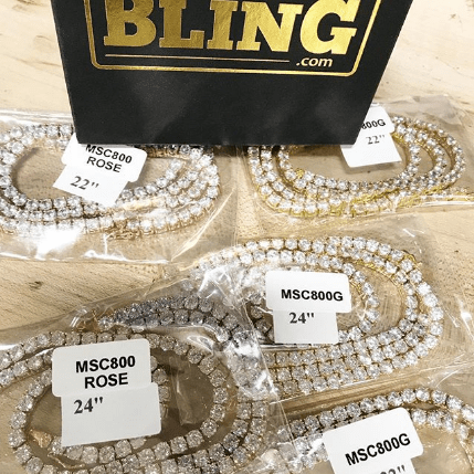 .925 Silver 4MM CZ Bling Tennis Chain Rose Gold 18 in HipHopBling