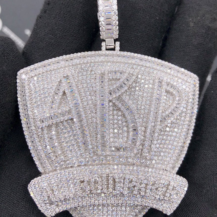 .925 Silver ABP All Bout Paper VVS CZ Iced Out Pendant White Gold HipHopBling