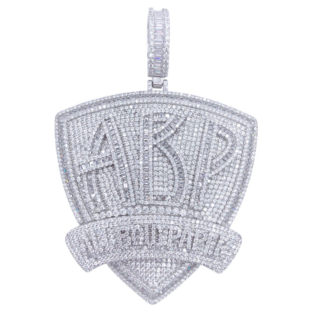 .925 Silver ABP All Bout Paper VVS CZ Iced Out Pendant White Gold HipHopBling