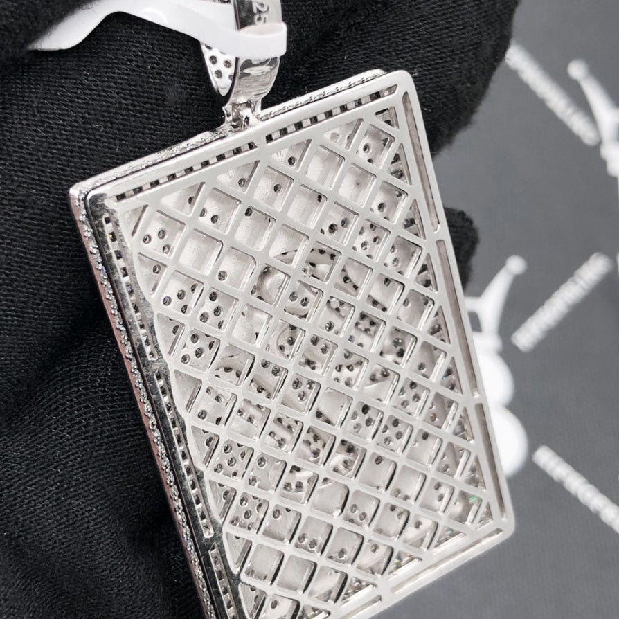 .925 Silver BL Boss Life Baguette VVS CZ Iced Out Pendant White Gold HipHopBling