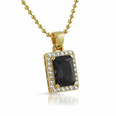 .925 Silver Black Gem Hip Hop Pendant HipHopBling