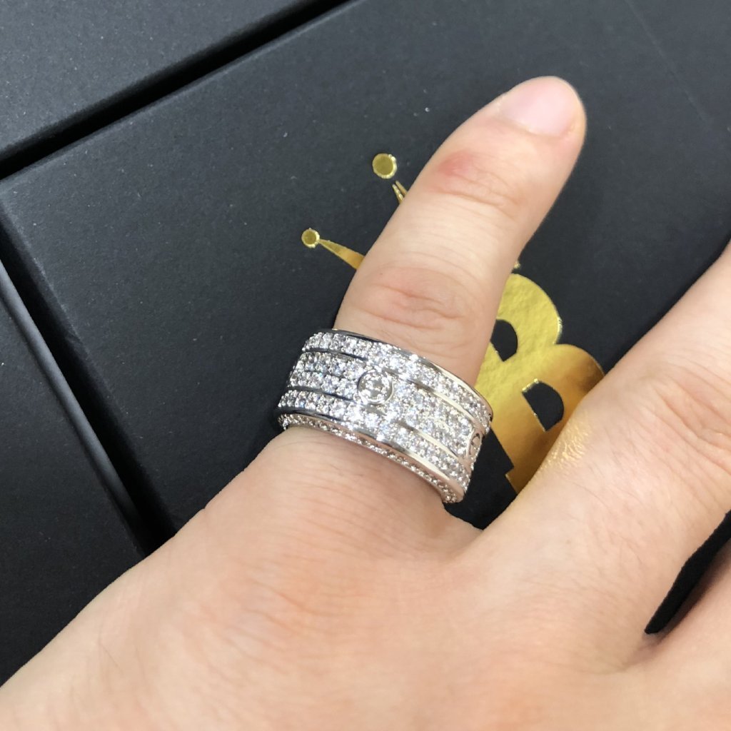 .925 Silver Eternity Band Flathead CZ Rhodium Bling Bling Ring 7 HipHopBling