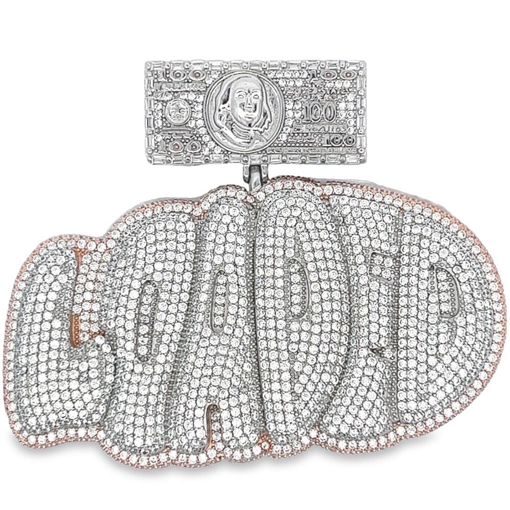 .925 Silver LOADED CZ Iced Out Pendant White Gold HipHopBling