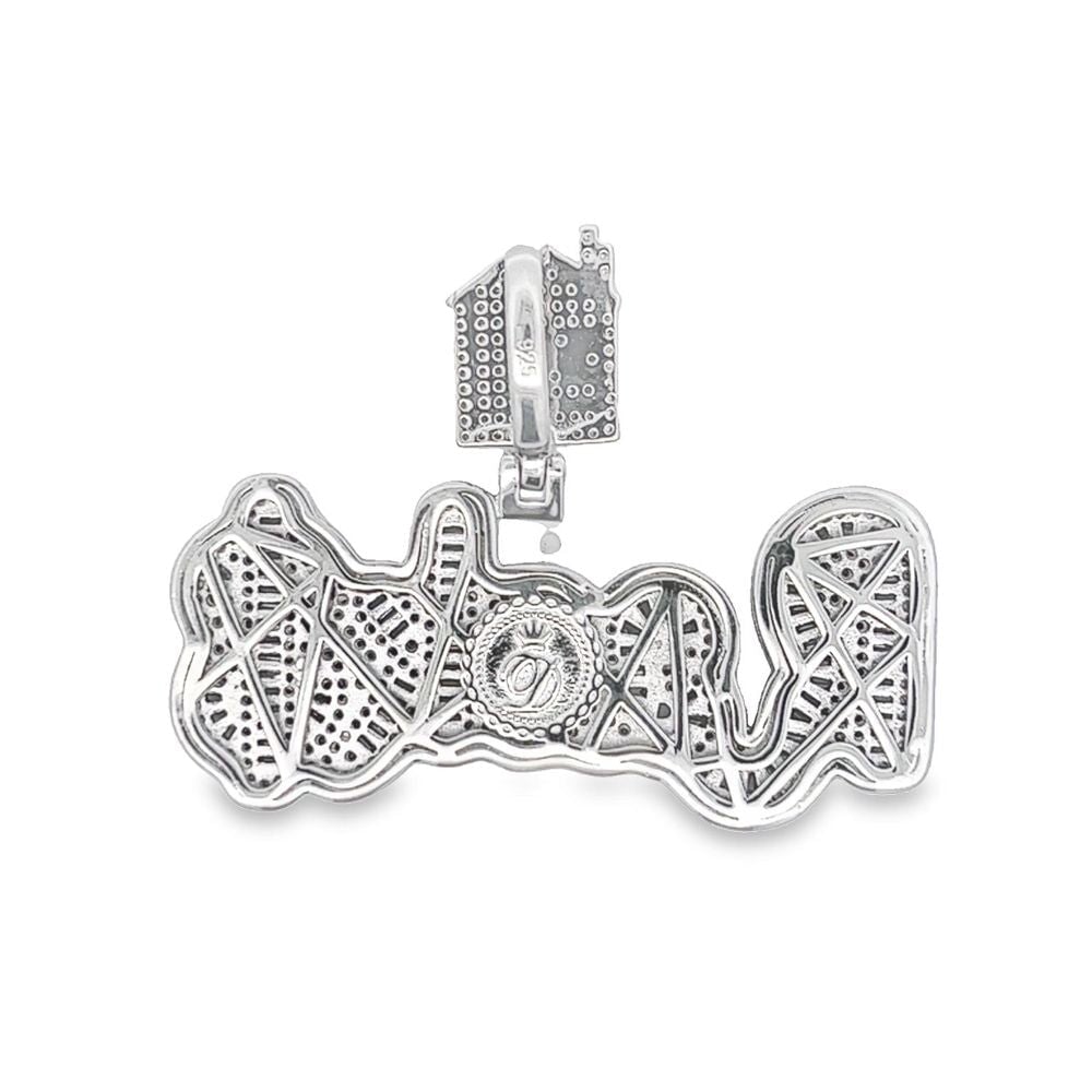 .925 Silver RACK$ Baguette CZ Iced Out Pendant HipHopBling