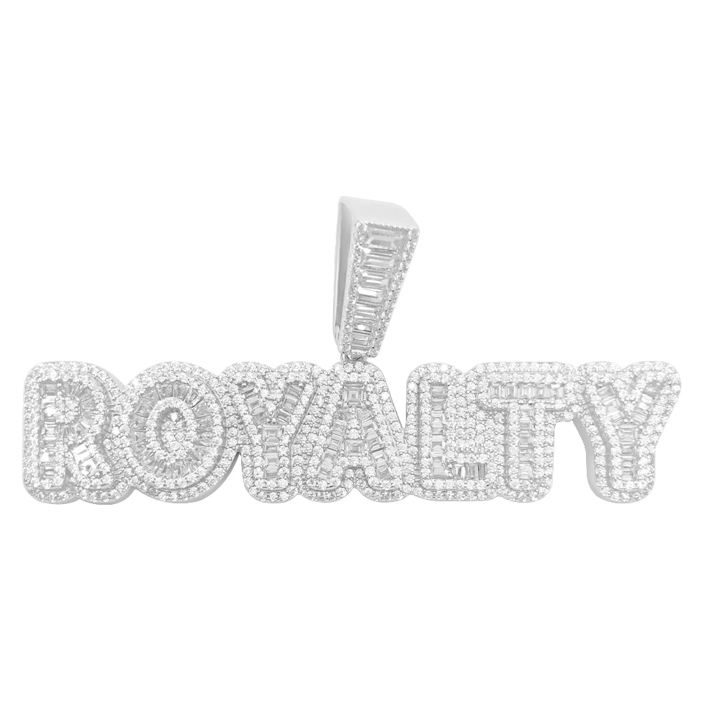 .925 Silver ROYALTY Baguette CZ Iced Out Pendant HipHopBling