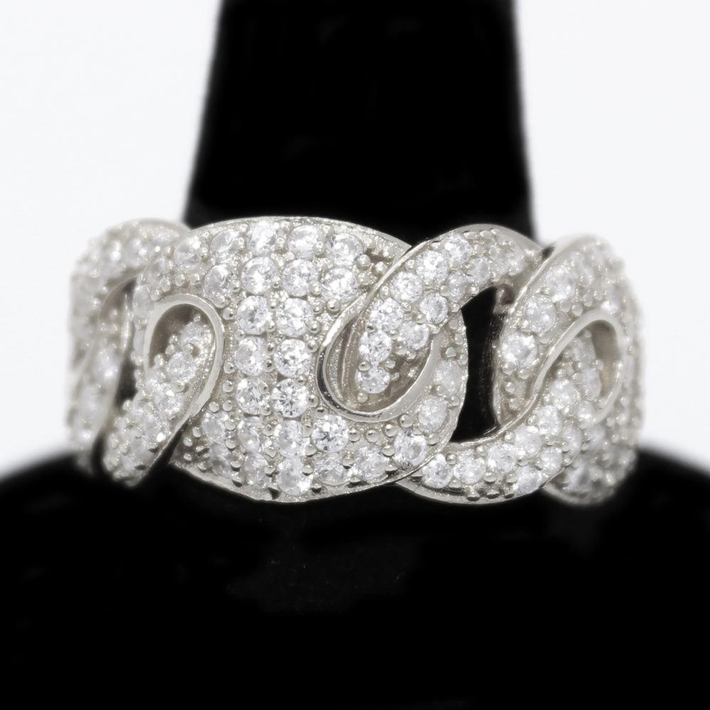 .925 Sterling Silver Cuban Mariner CZ Hip Hop Bling Ring White Gold 7 HipHopBling