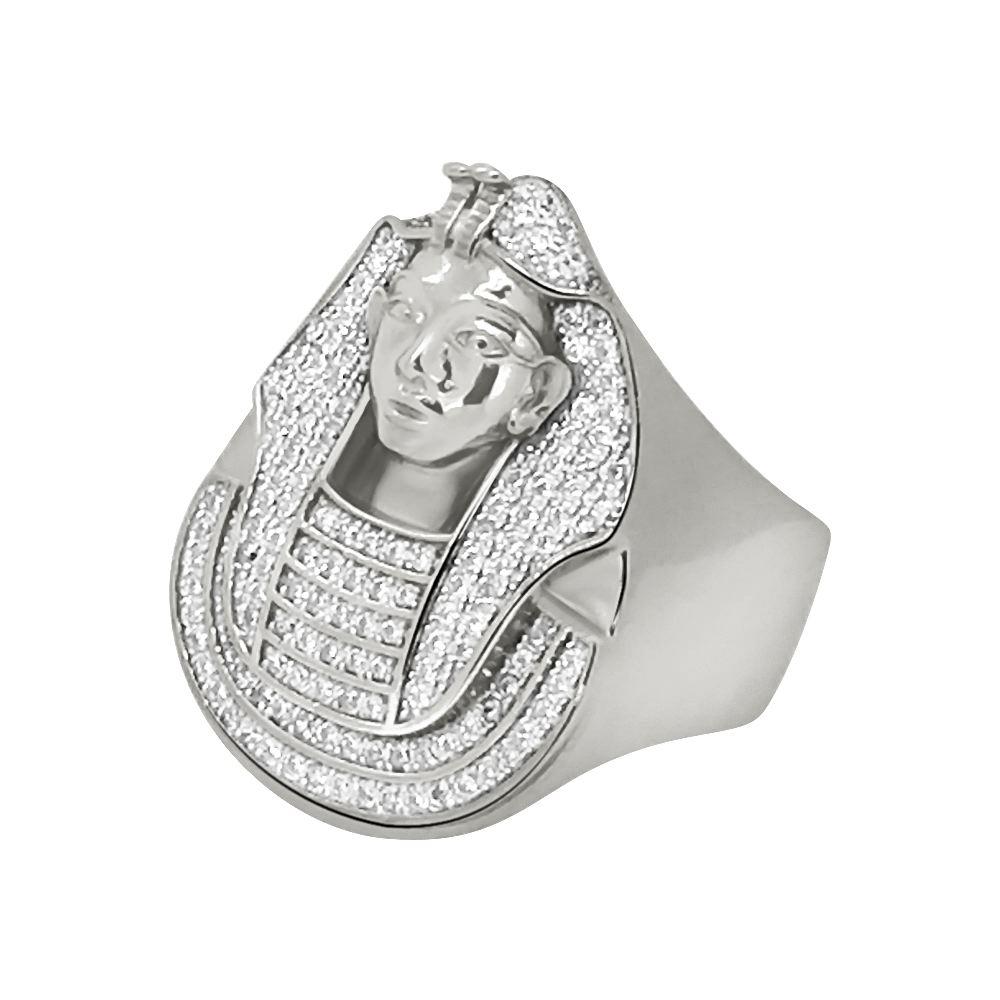 .925 Sterling Silver CZ Pharaoh Ring 7 HipHopBling