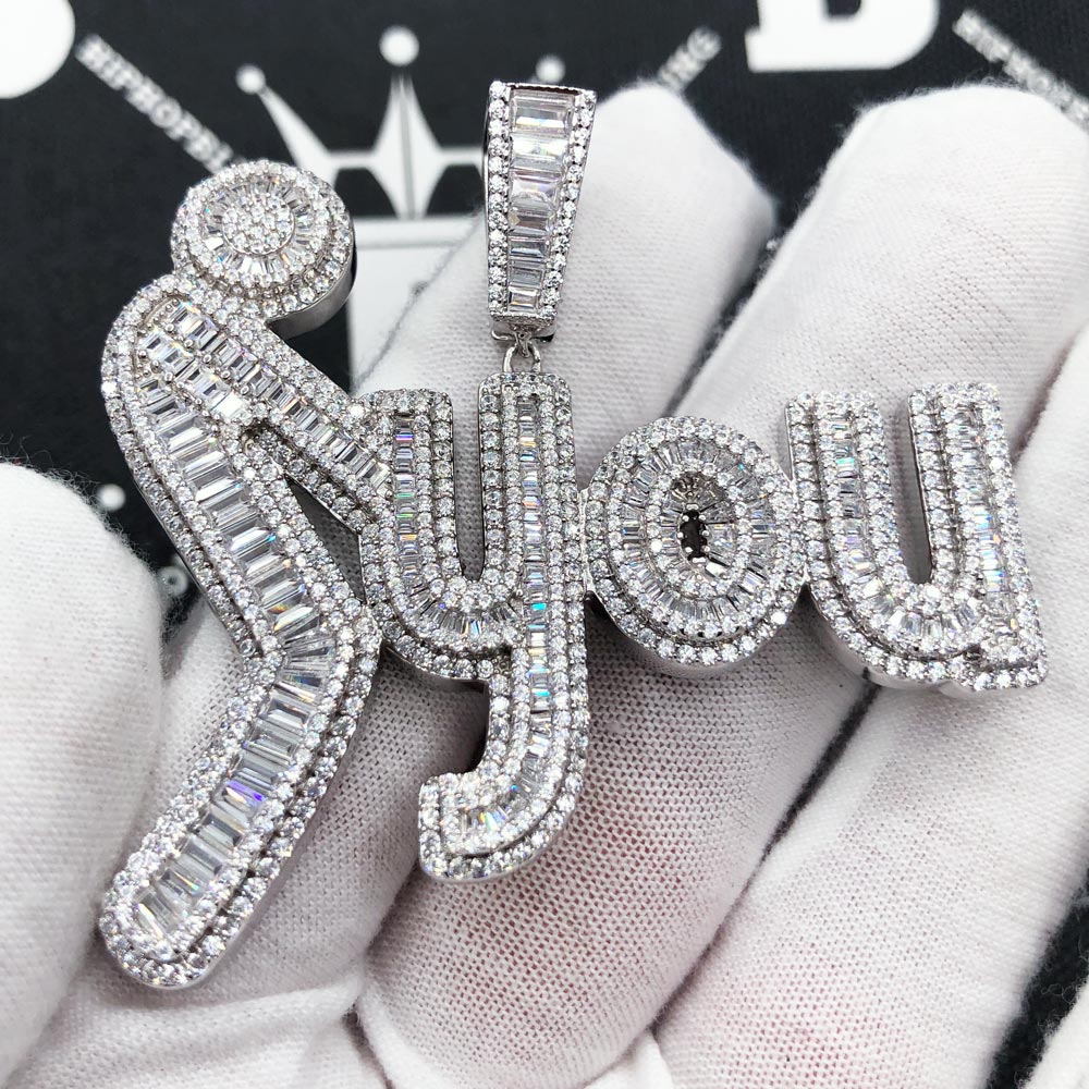 .925 Sterling Silver F You CZ Iced Out Pendant HipHopBling