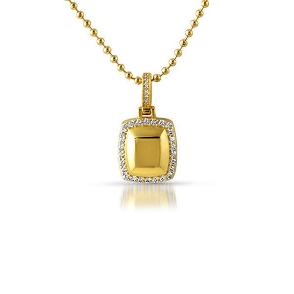 .925 Sterling Silver Gold Gem Style CZ Pendant HipHopBling