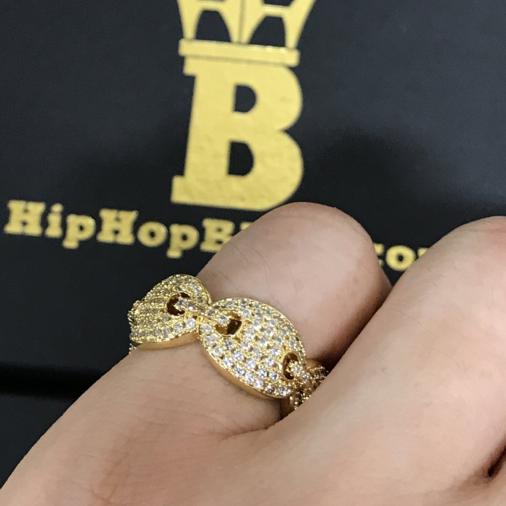 .925 Sterling Silver Marine Link Eternity Band CZ Bling Bling Ring 7 HipHopBling