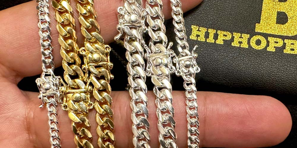 .925 Sterling Silver Miami Cuban Chain / Bracelet 3MM Raw Silver 16" HipHopBling