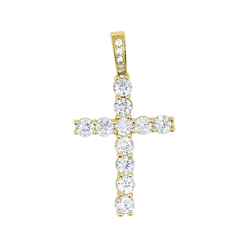 .925 Sterling Silver Tennis Bling Bling Cross Wrapped White Gold HipHopBling