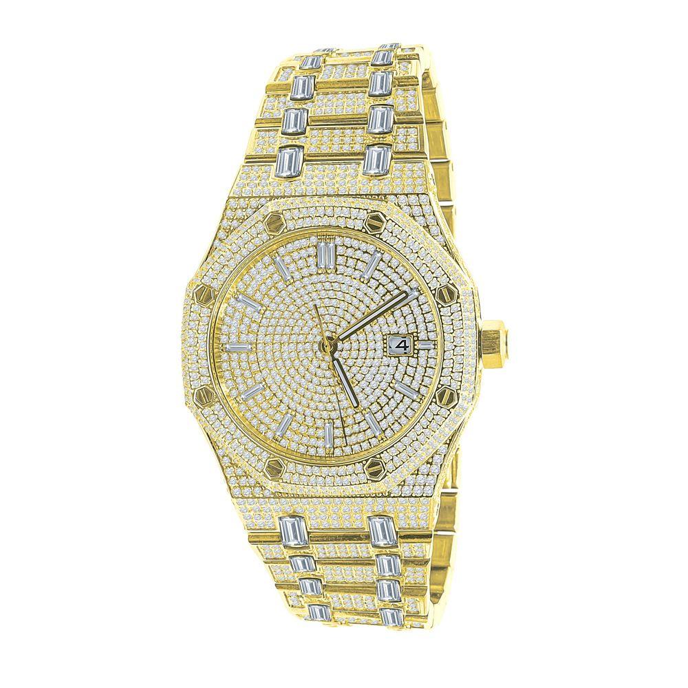 Amazing CZ Full Bustdown Iced Out Watch HipHopBling