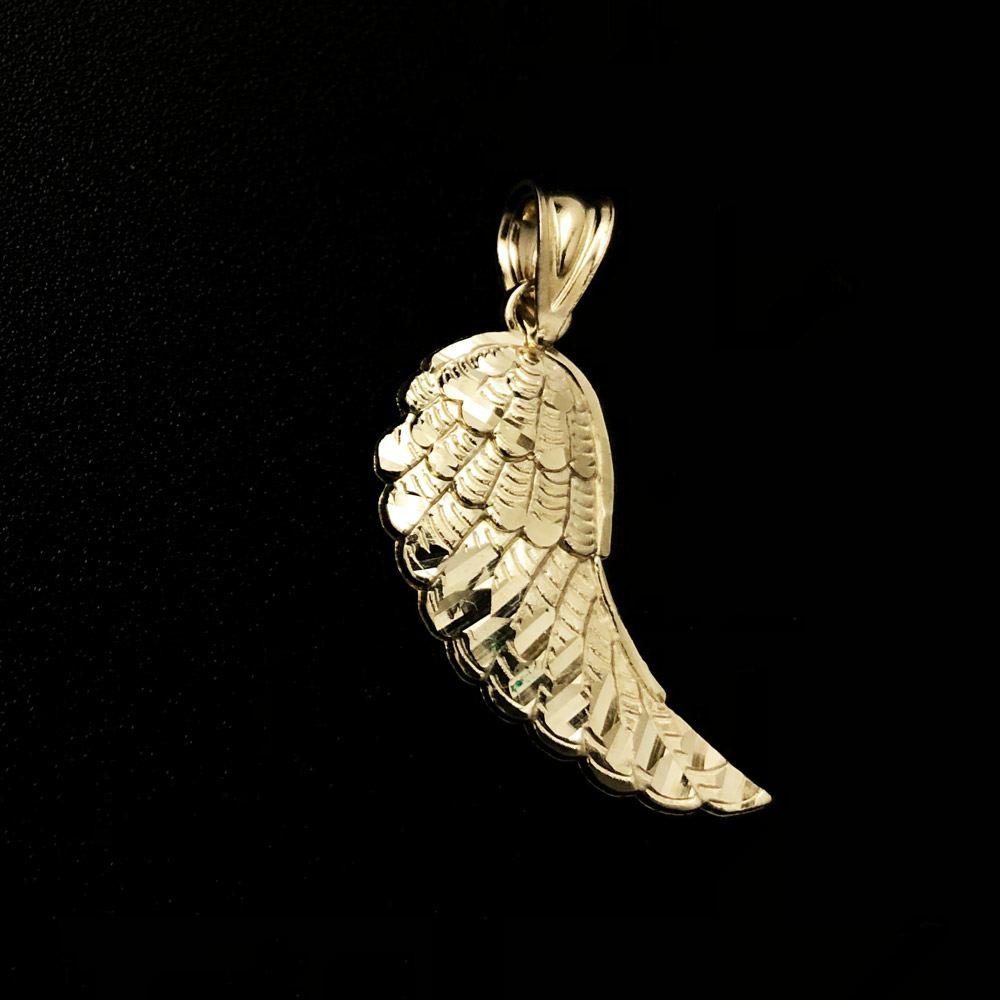 Angel Wing DC 10K Yellow Gold Pendant HipHopBling