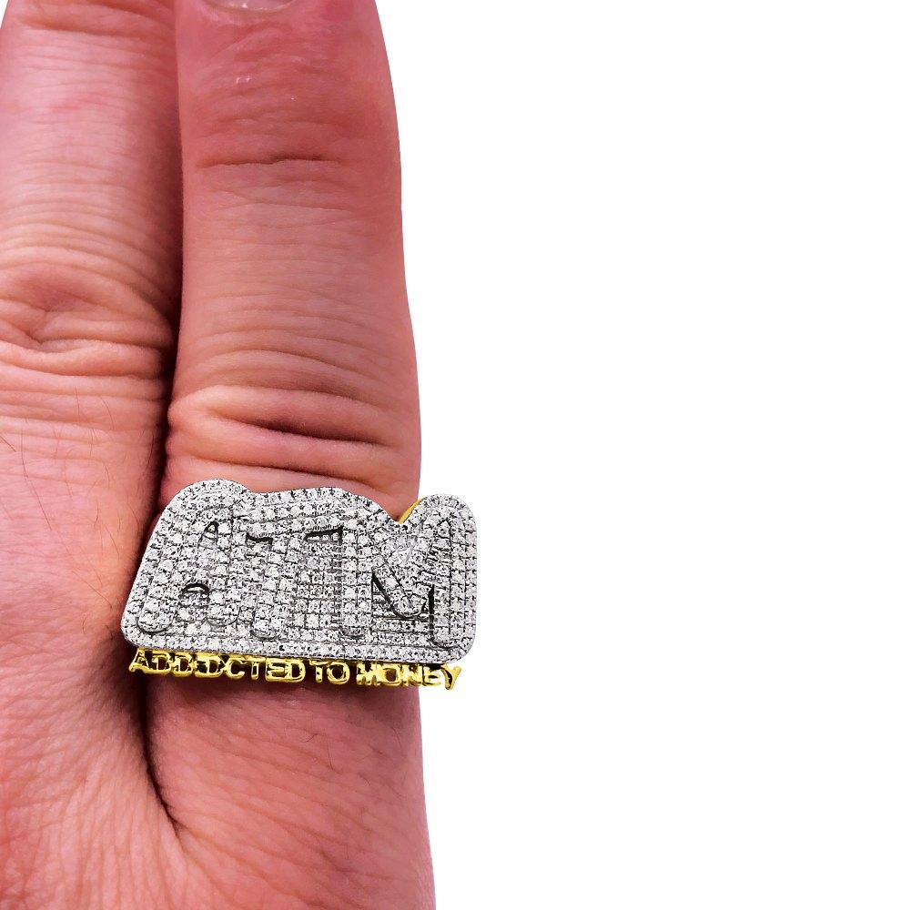 ATM Addicted to Money .53cttw Diamond 10K Yellow Gold Ring HipHopBling