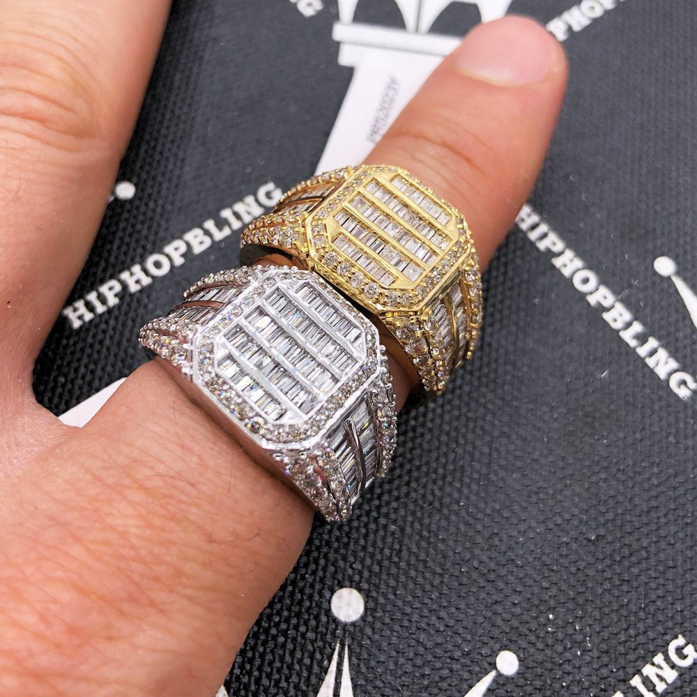 Baguette CEO Diamond Ring 2.10cttw 10K Gold 10K White Gold HipHopBling