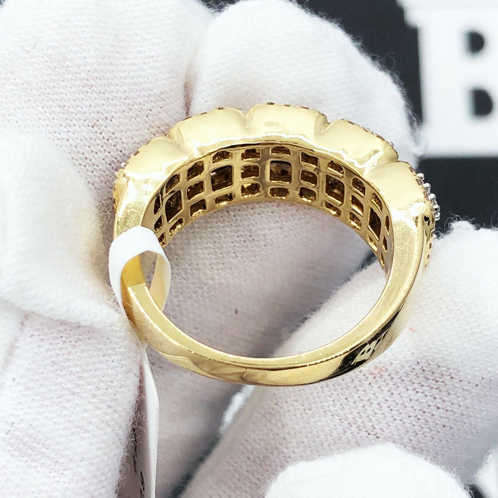 Baguette Cluster .90cttw Diamond Ring 10K Gold 10K Yellow Gold HipHopBling