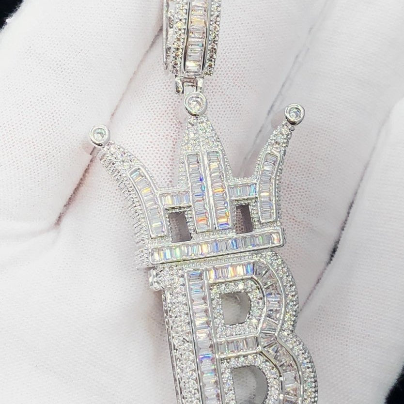 Baguette Hip Hop Bling Logo Pendant Yellow Gold HipHopBling