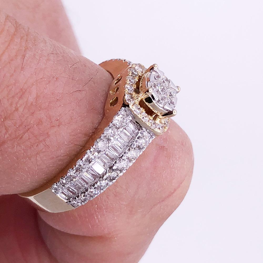 Baguette Solitaire Diamond Ring 1.37cttw 10K Yellow Gold HipHopBling