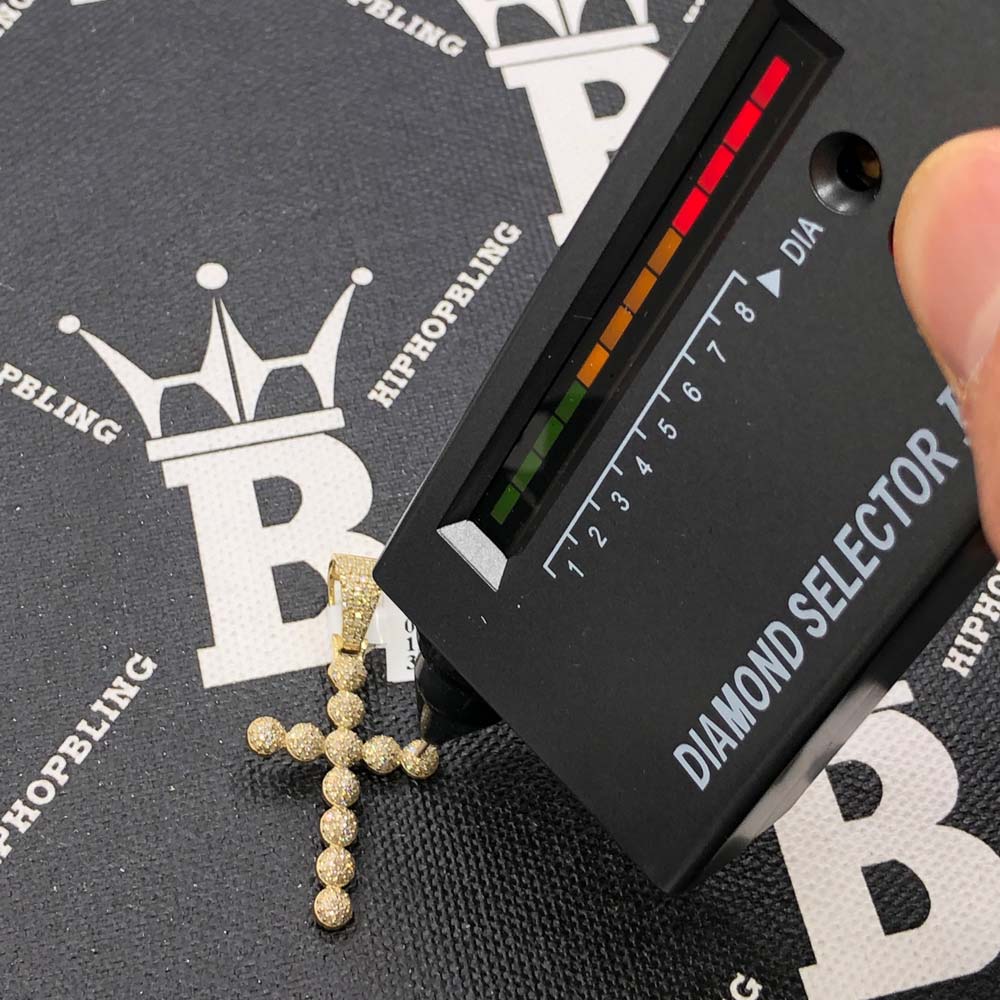 Ball Cross Diamond Pendant .53cttw 10K Yellow Gold HipHopBling