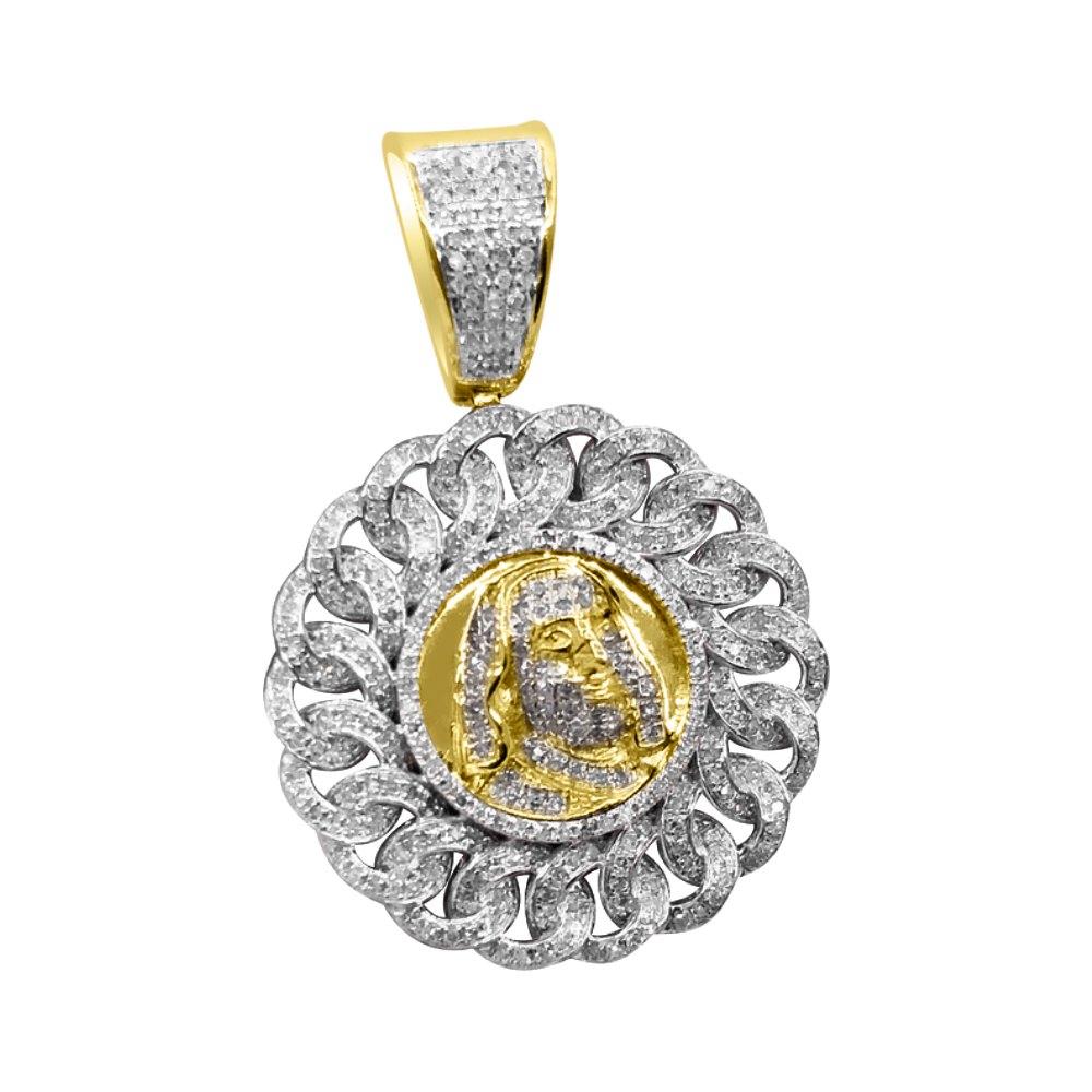 Ben Franklin Cuban Diamond Pendant .78cttw 10K Yellow Gold HipHopBling