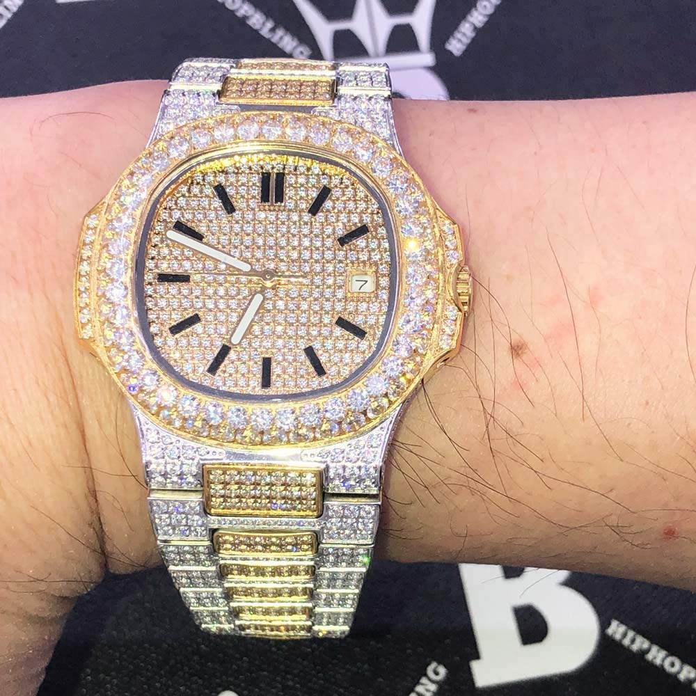 Best Quality Modern CZ Stainless Steel Watch Bling Bling Rose Gold HipHopBling