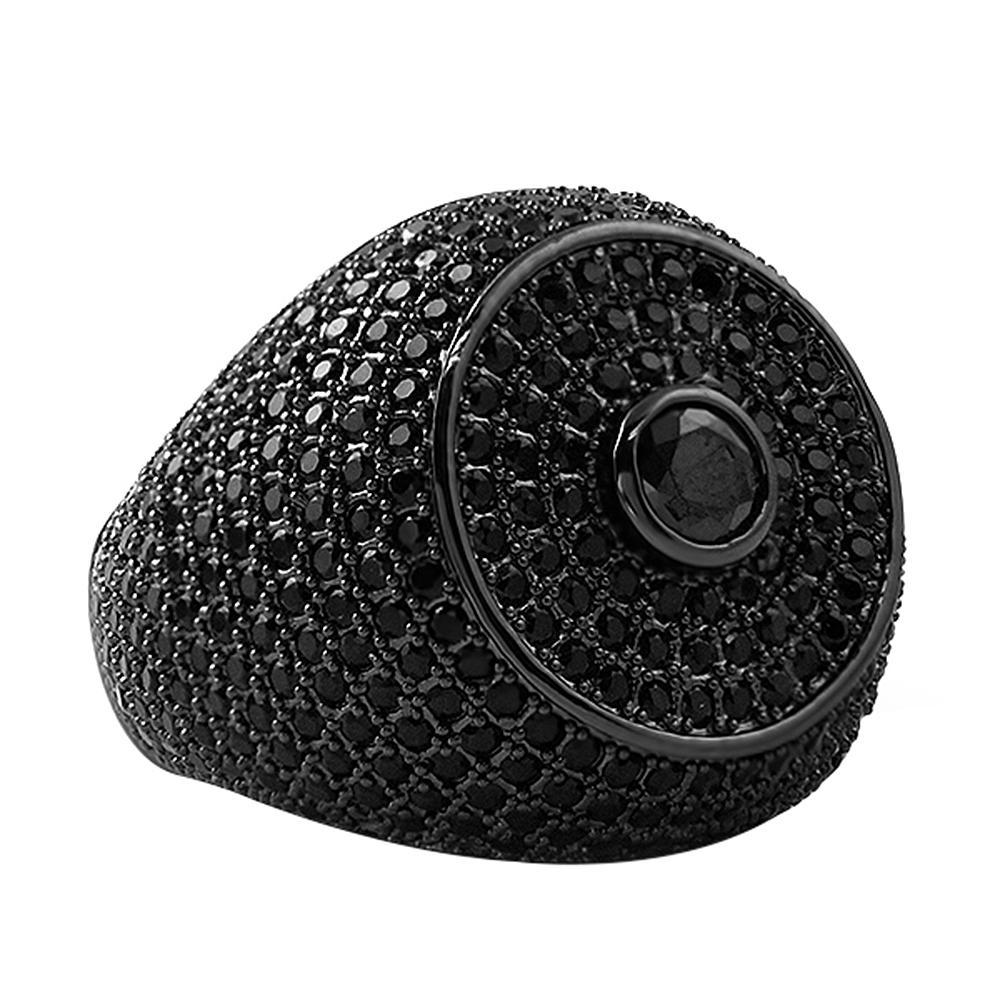Black Radiant Halo CZ Bling Bling Ring 7 HipHopBling