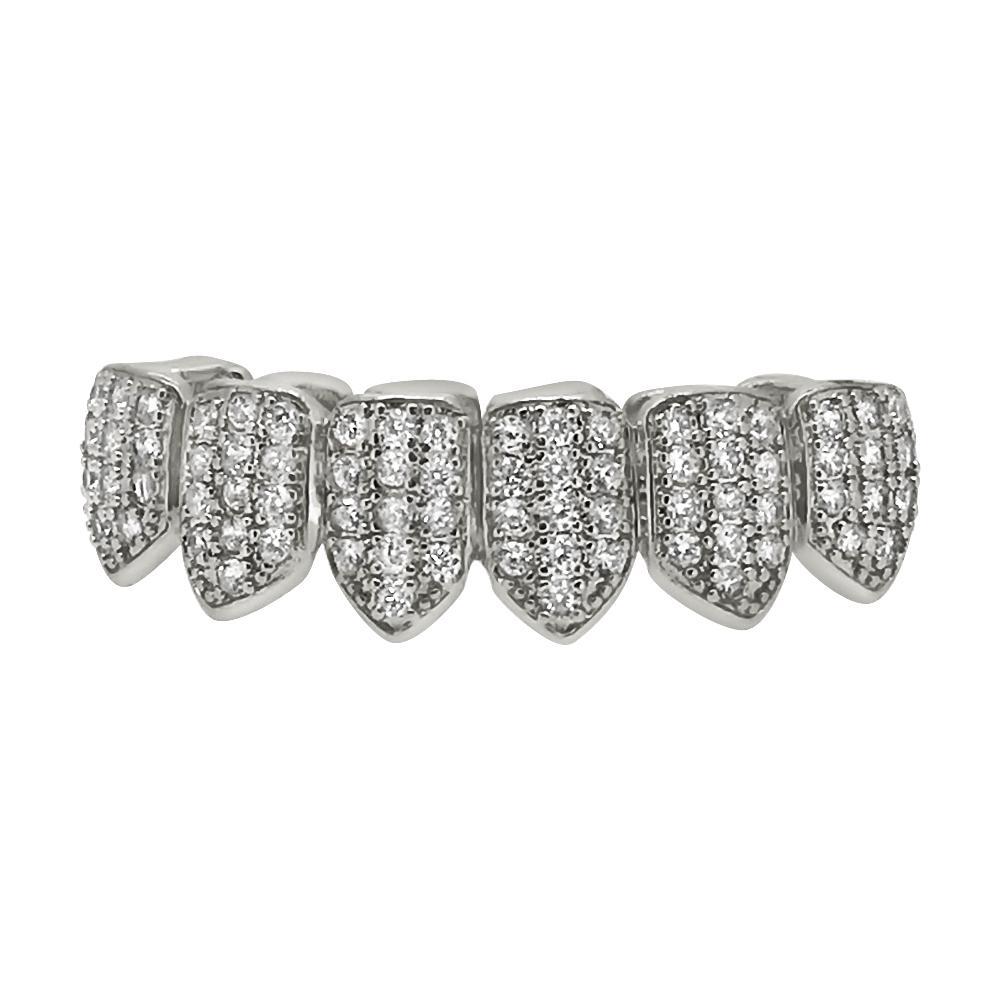 Bling Bling Grillz Silver CZ Bottom Teeth HipHopBling