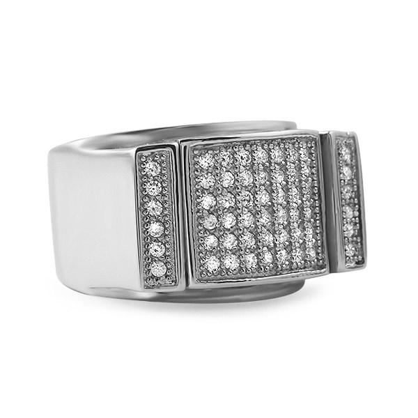 Bling Bling Ring CZ Micro Pave Iced Out Ring Steel 7 HipHopBling