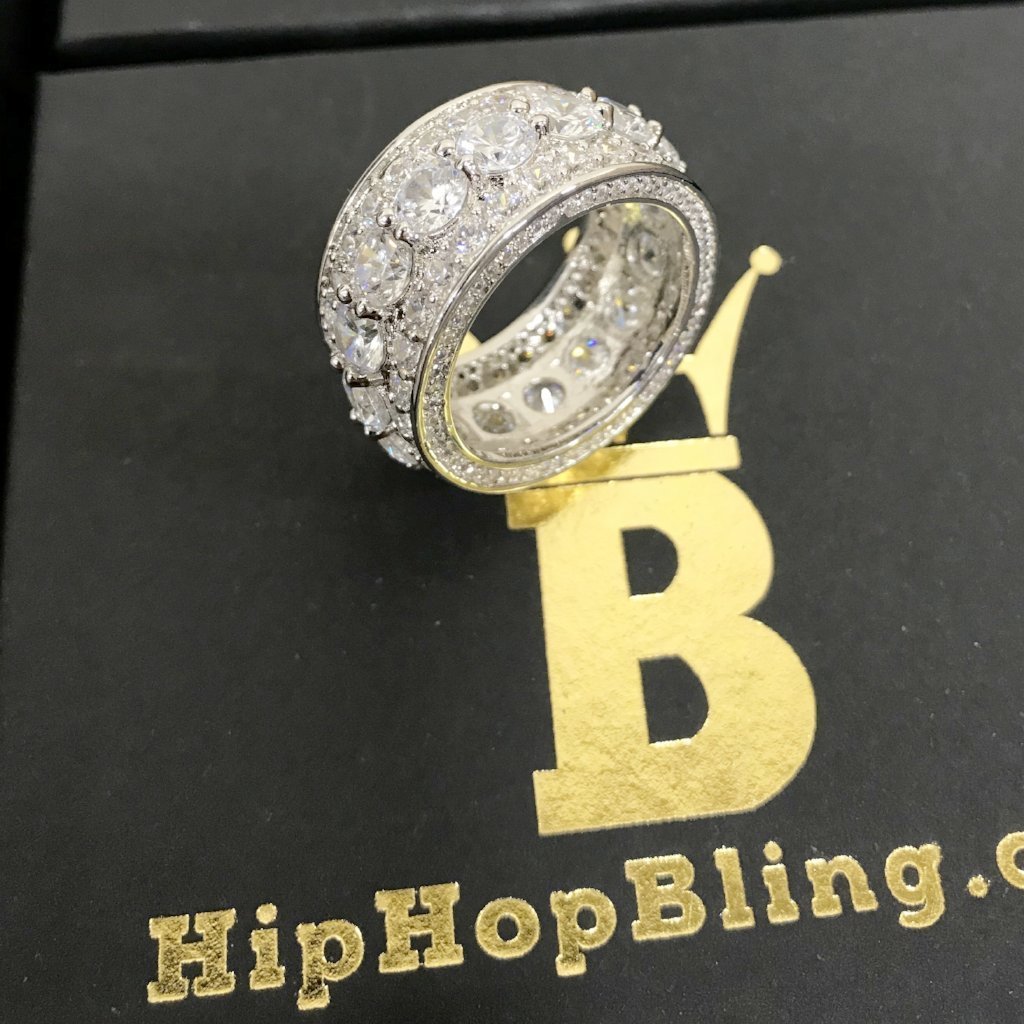 Bling Bling Royal 360 Eternity Band Rhodium CZ Ring 7 HipHopBling