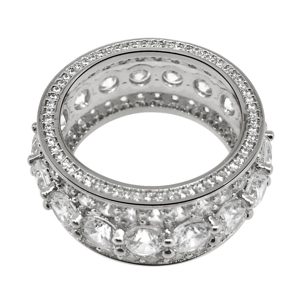 Bling Bling Royal 360 Eternity Band Rhodium CZ Ring 7 HipHopBling