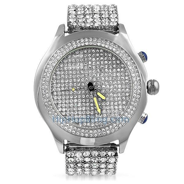 Blizzard Bling Bling Watch 6 6 Row Iced Out Band 8" HipHopBling