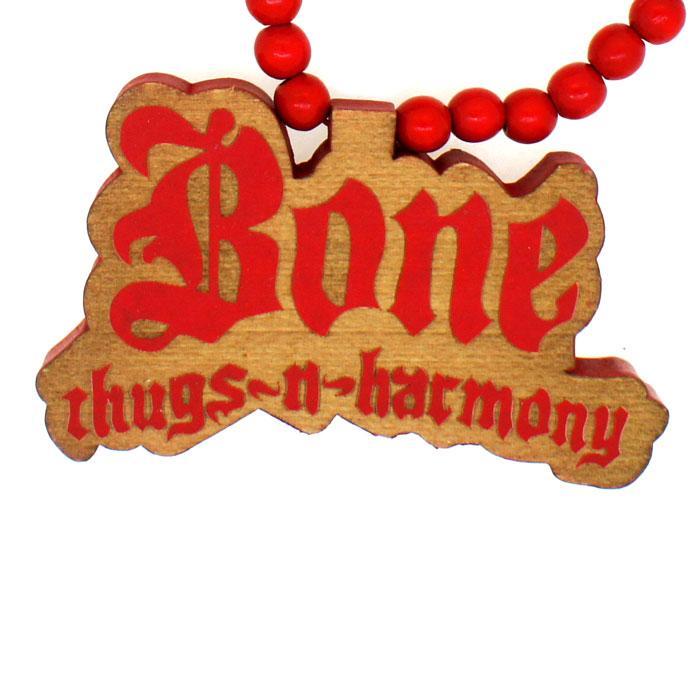 Bone Thugs N Harmony Wooden Pendant & Chain Red HipHopBling