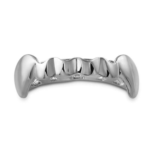 Bottom Silver Vampire Fang Grillz HipHopBling