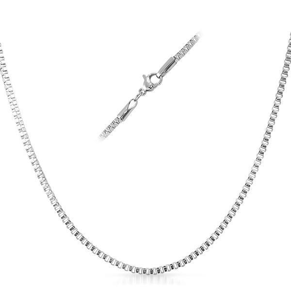 Box Stainless Steel Chain Necklace 2MM 16" HipHopBling
