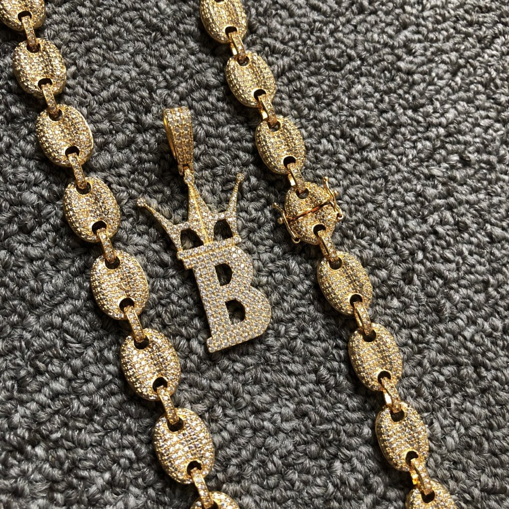 Bubble Link Mariner Bling Bling Gold CZ Chain Yellow Gold 18" HipHopBling