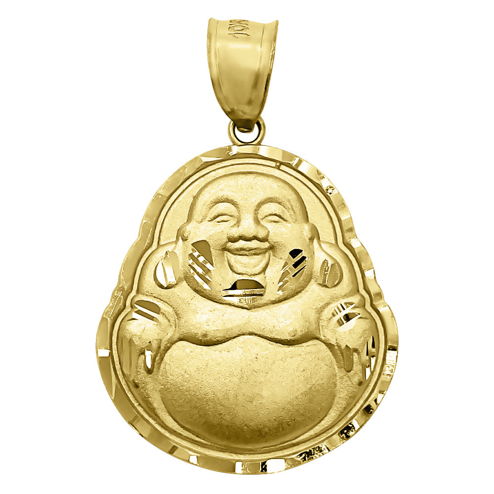 Buddha Laughing DC 10K Yellow Gold Pendant HipHopBling