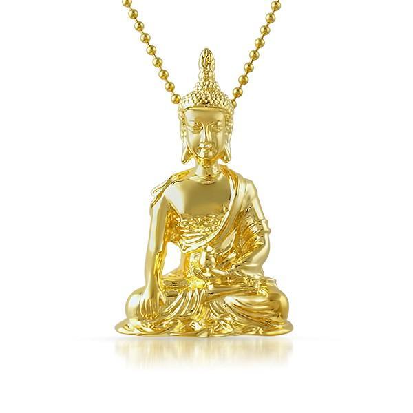 Buddha Sitting Gold 3D Detailed Pendant Pendant Only HipHopBling