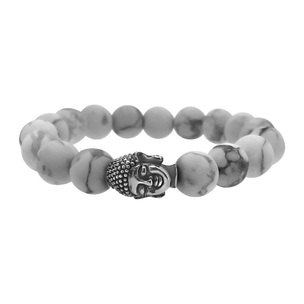 Buddha White Turquoise Stone Bead Fashion Bracelet HipHopBling