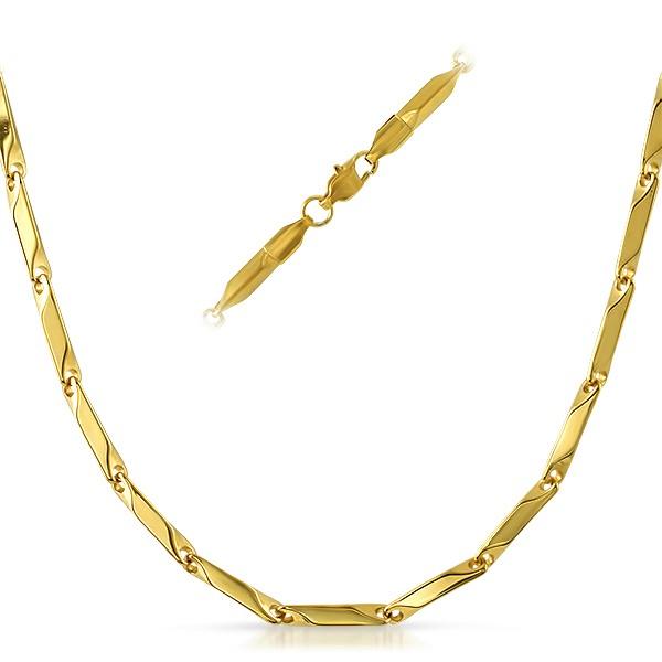 Bullet Stainless IP Gold Steel Chain Necklace 3MM HipHopBling