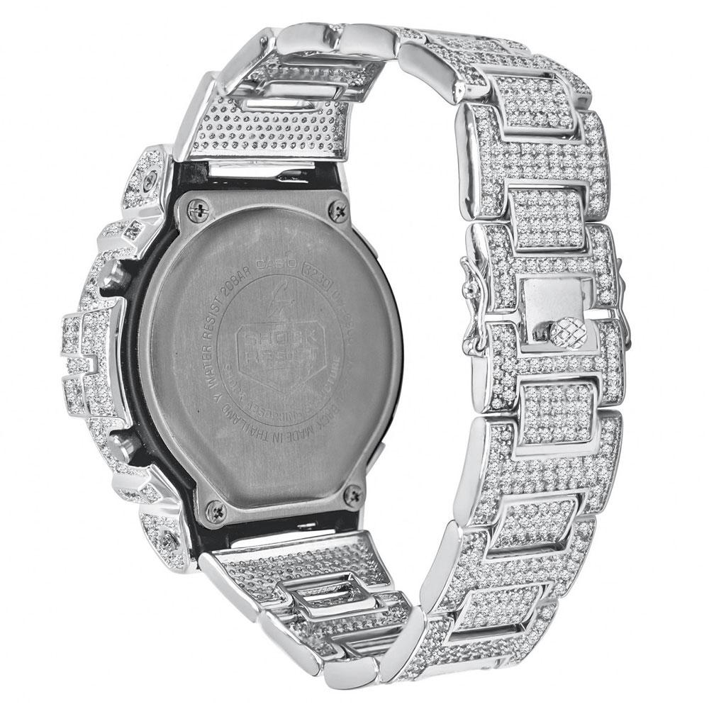 Bustdown Custom G - Shock DW6900 Iced Out Watch Yellow Gold HipHopBling