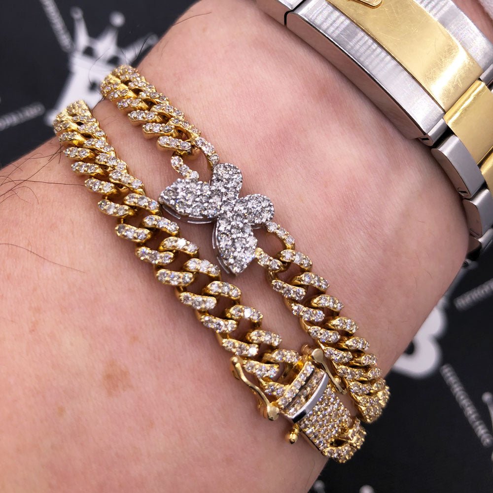 Butterfly Diamond Cuban Chain 10.34 Carats 10K Yellow / White Gold HipHopBling