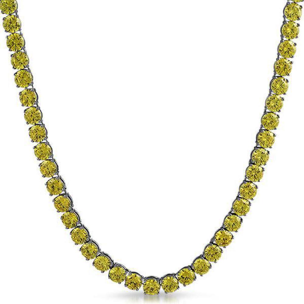 Canary Yellow 6MM CZ Stainless Steel Tennis Chain (20 in) 20 HipHopBling