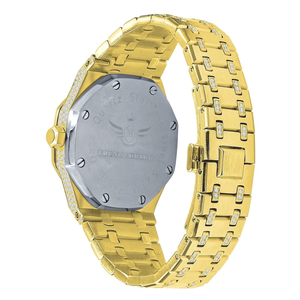 Chunky CZ Bezel Bling Bling Watch White Gold HipHopBling