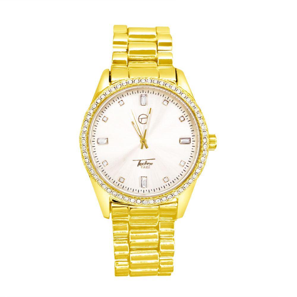Classic Elegant Iced Out Bling Hip Hop Watch Yellow Gold HipHopBling