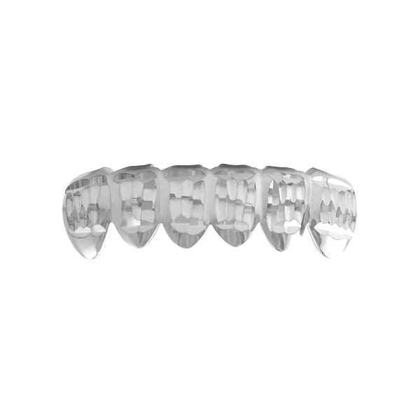 Classic Grillz Rhodium Diamond Cut Bottom HipHopBling