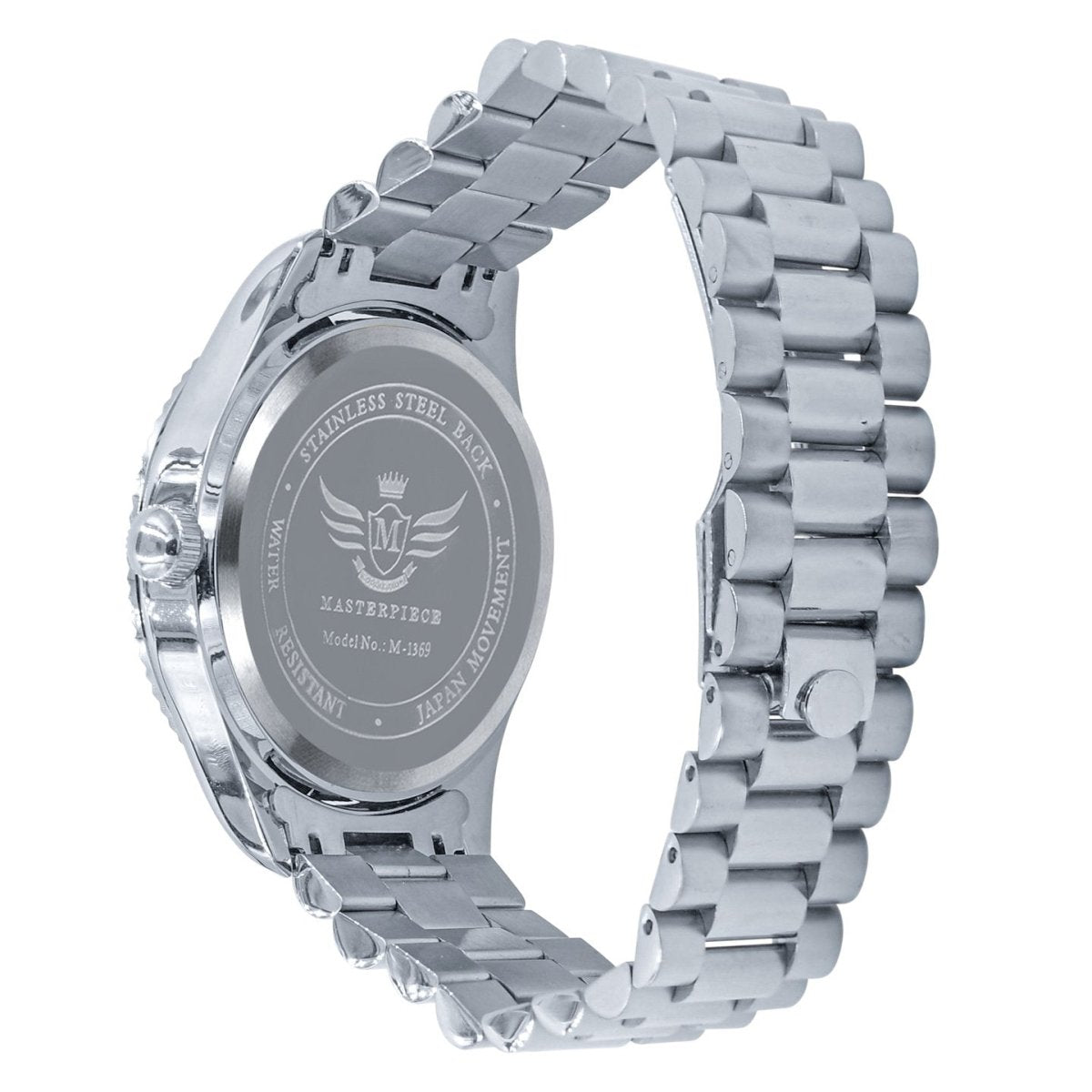 Clean 41MM CZ Baguette Hours Date Watch White Gold HipHopBling